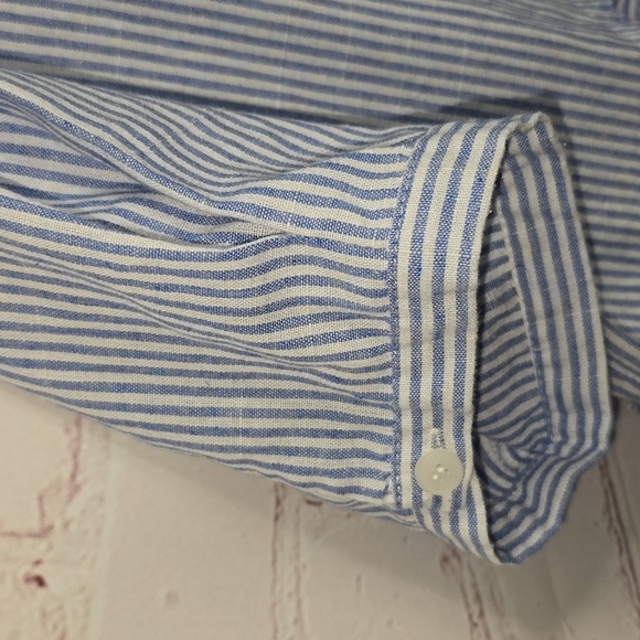 Blue and White Striped Layered Dress Womens Size L - Picture 4 of 10